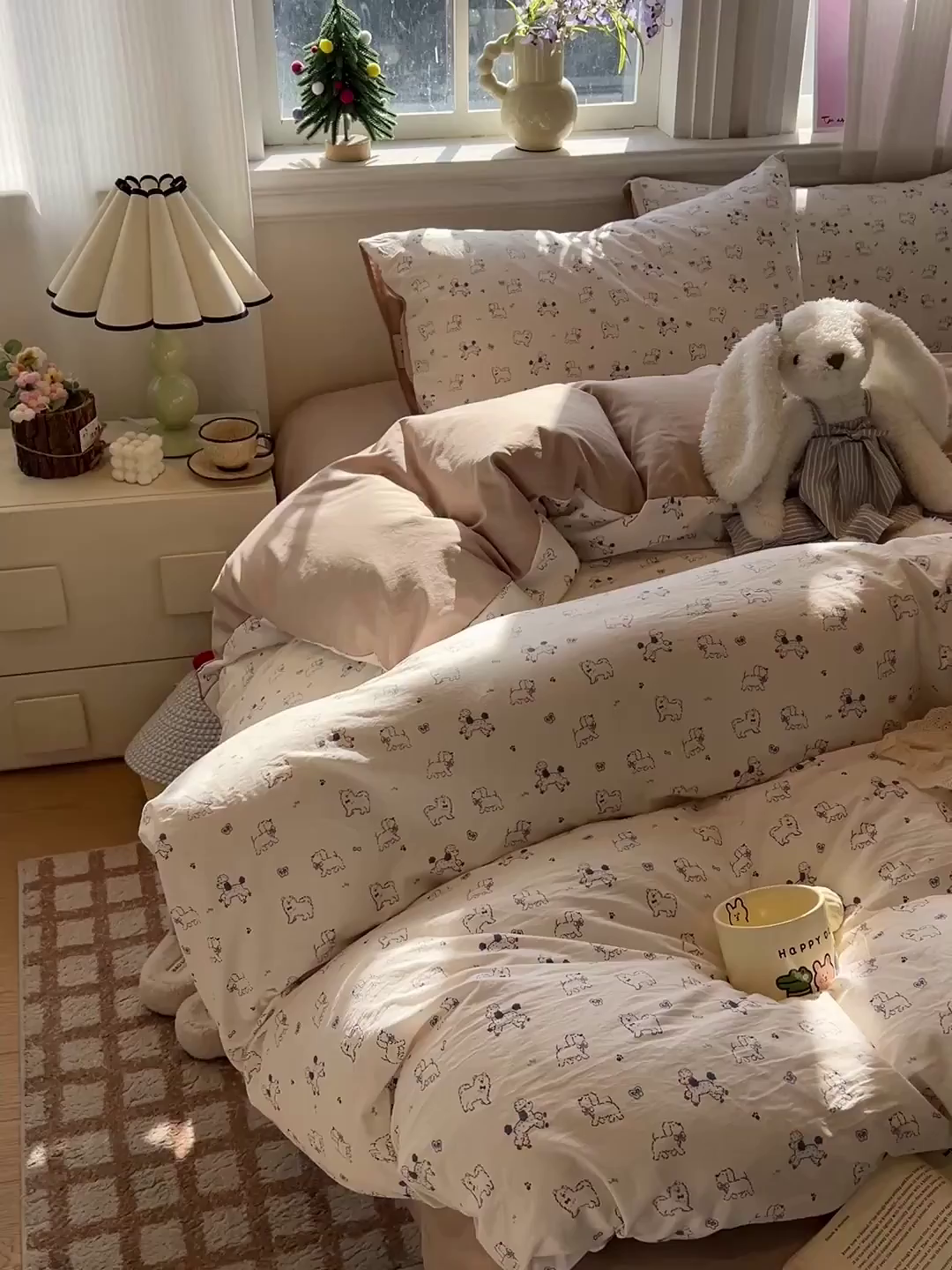 91家纺网 家纺一手货源 找家纺 梵克保罗 2026新款A类古法水洗仿棉云感纱四件套 修修狗