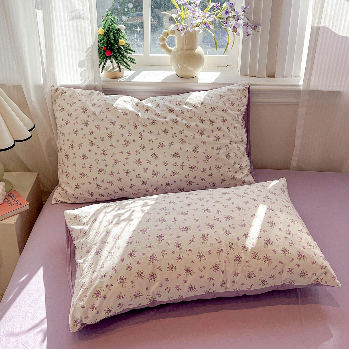 91家纺网 家纺一手货源 找家纺 梵克保罗 2026新款A类古法水洗仿棉云感纱四件套 薰衣草