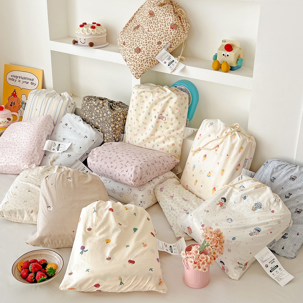 91家纺网 家纺一手货源 找家纺 梵克保罗 2026新款A类古法水洗仿棉云感纱四件套 组合图仅供展示