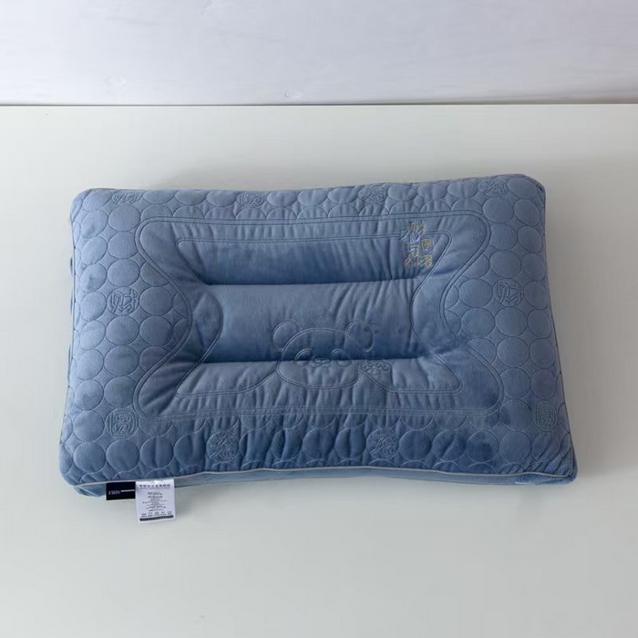 91家纺网 家纺一手货源 找家纺 云熙枕业 2026新款国宝牛奶绒枕 蓝色