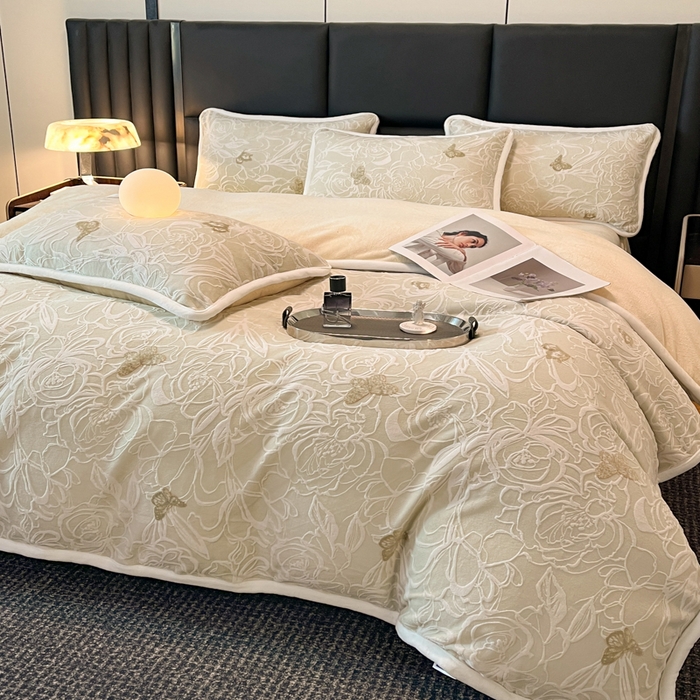 91家纺网 家纺一手货源 找家纺 （总）诺梵 高端2025雕花绒四件套牛奶烂花绒大包边被套_控价标准高于149，加大高于159