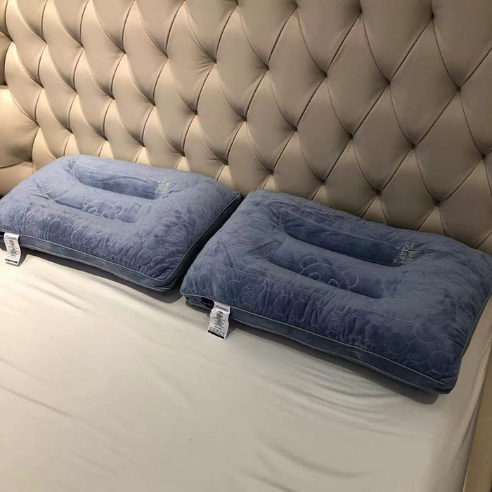 91家纺网 家纺一手货源 找家纺 云熙枕业 2026新款国宝牛奶绒枕 蓝色