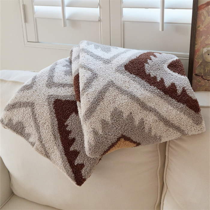 91家纺网 家纺一手货源 找家纺 （总）暖绵绵家纺 2026新款桑罗帕几何纹织毯 毛毯毯子（券后/折后零售价不得低于173元）