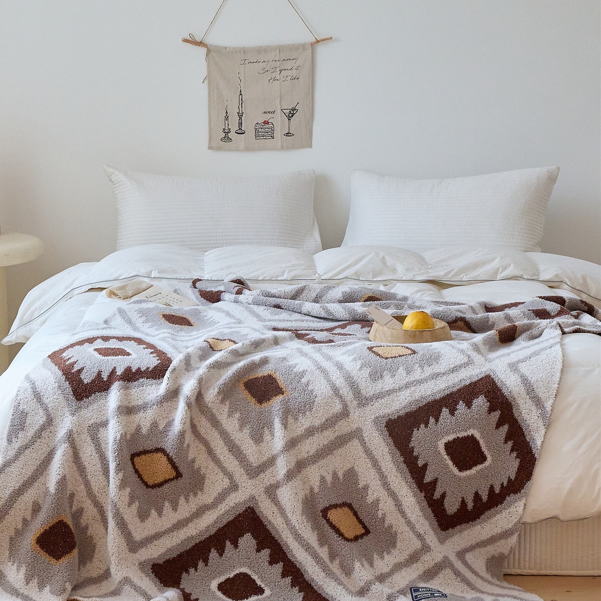 91家纺网 家纺一手货源 找家纺 （总）暖绵绵家纺 2026新款桑罗帕几何纹织毯 毛毯毯子（券后/折后零售价不得低于173元）