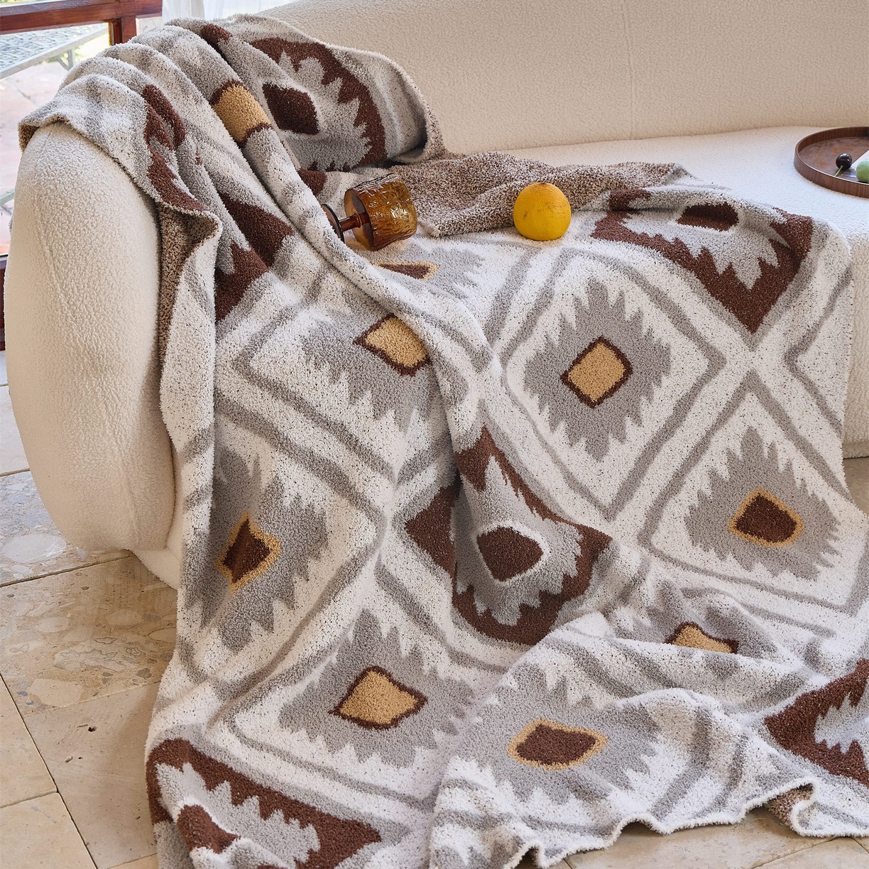 91家纺网 家纺一手货源 找家纺 （总）暖绵绵家纺 2026新款桑罗帕几何纹织毯 毛毯毯子（券后/折后零售价不得低于173元）