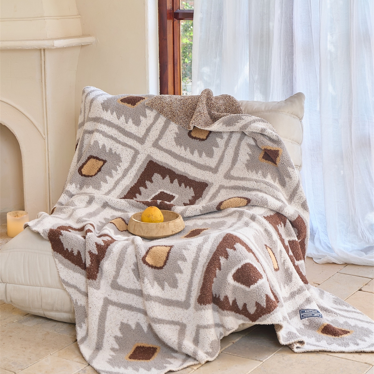 91家纺网 家纺一手货源 找家纺 （总）暖绵绵家纺 2026新款桑罗帕几何纹织毯 毛毯毯子（券后/折后零售价不得低于173元）