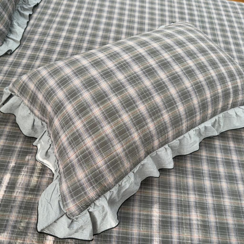 91家纺网 家纺一手货源 找家纺 暖居 2026年新款全棉色织水洗棉高温砂洗床盖三件套四件套 幻夜