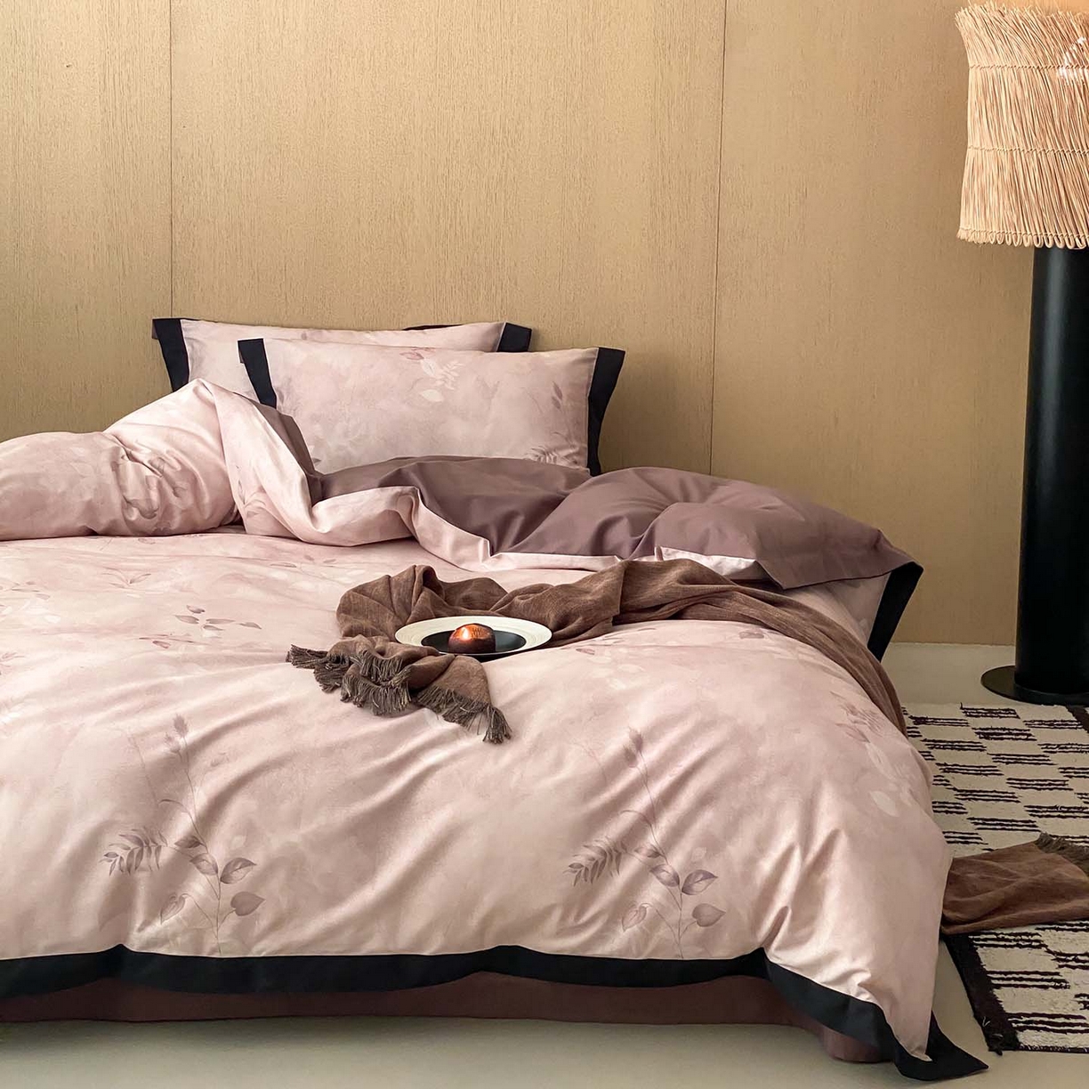 91家纺网 家纺一手货源 找家纺 （总）赫帛 2026新款50s数码全棉轻磨毛四件套-暖叶