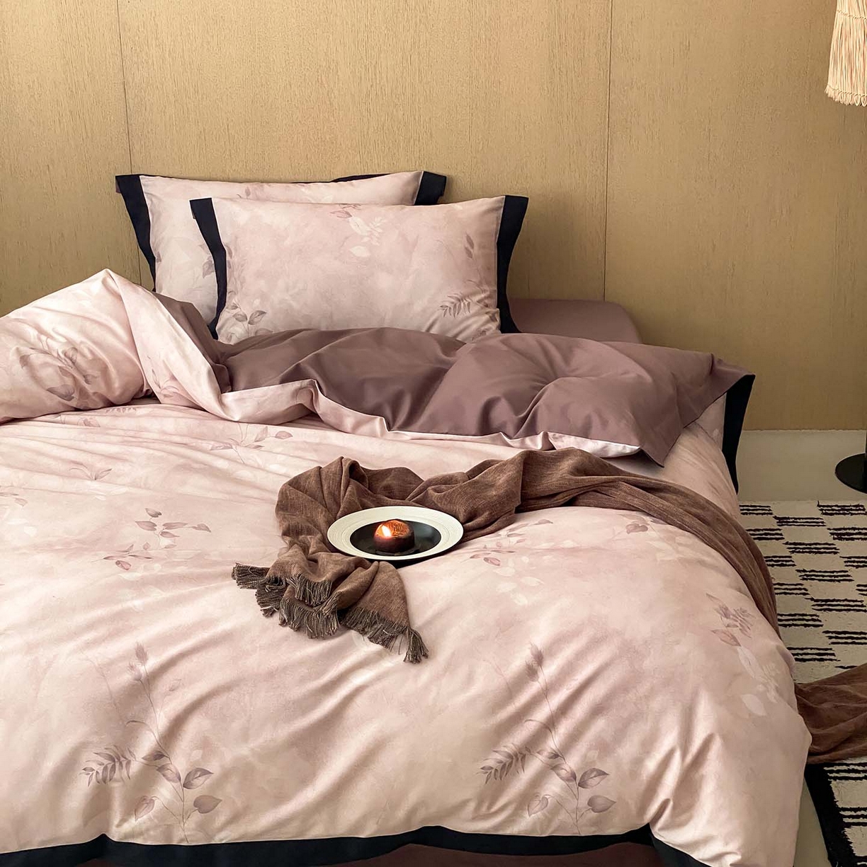 91家纺网 家纺一手货源 找家纺 （总）赫帛 2026新款50s数码全棉轻磨毛四件套-暖叶