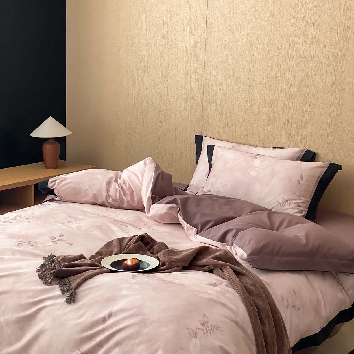 91家纺网 家纺一手货源 找家纺 （总）赫帛 2026新款50s数码全棉轻磨毛四件套-暖叶