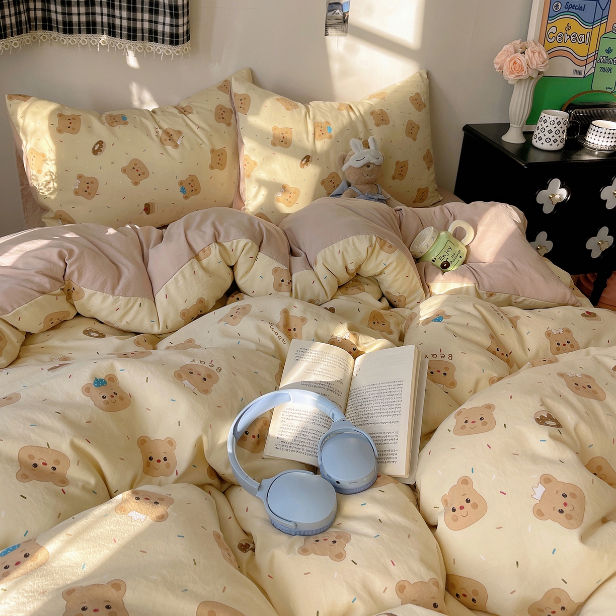 91家纺网 家纺一手货源 找家纺 （总）沐芷 2026 【提供买家秀】A类软糯水洗棉四件套床上宿舍三件套床单被套