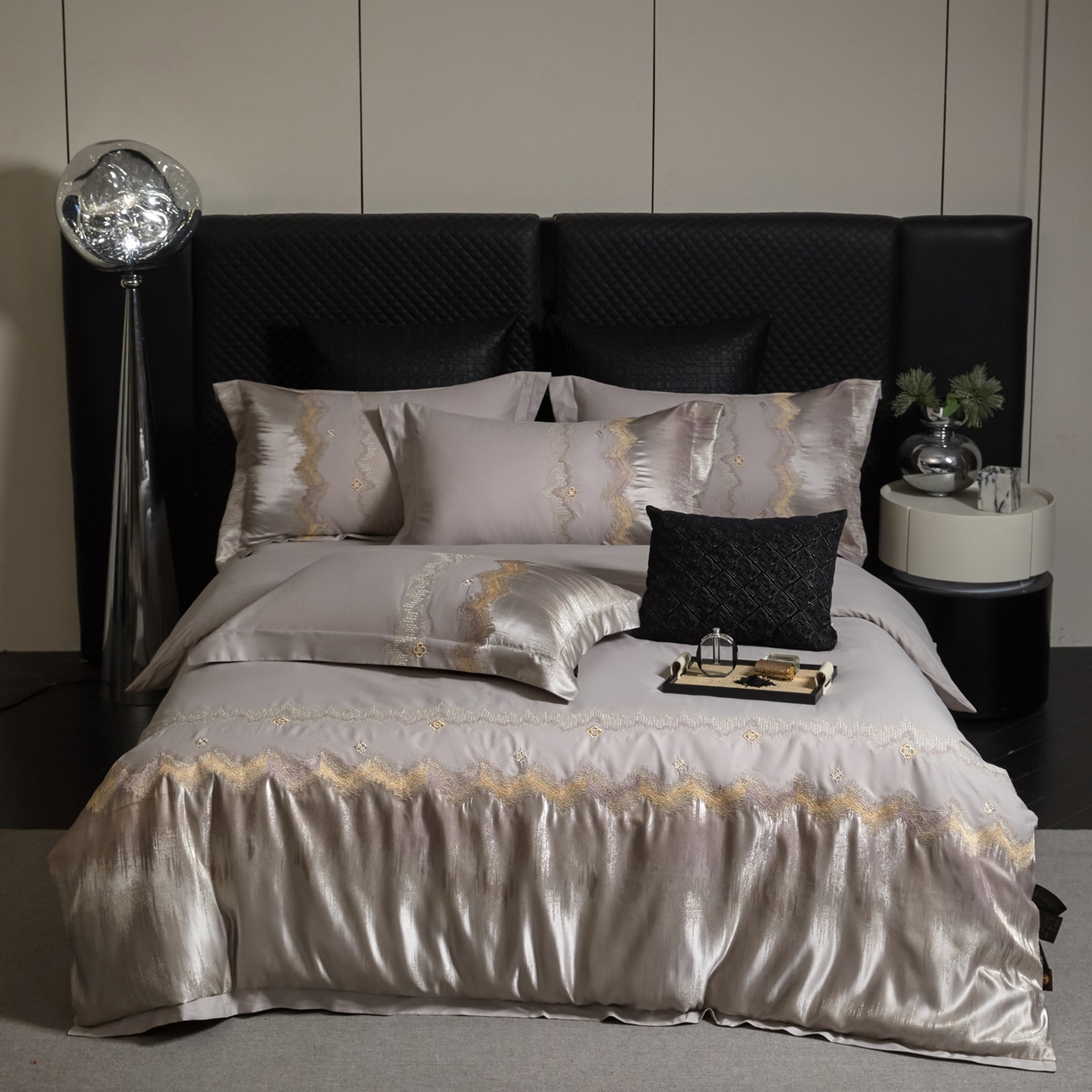 （总）鑫豪家纺 2026新款13372全棉高精密色织提花四件套-赫兹系列