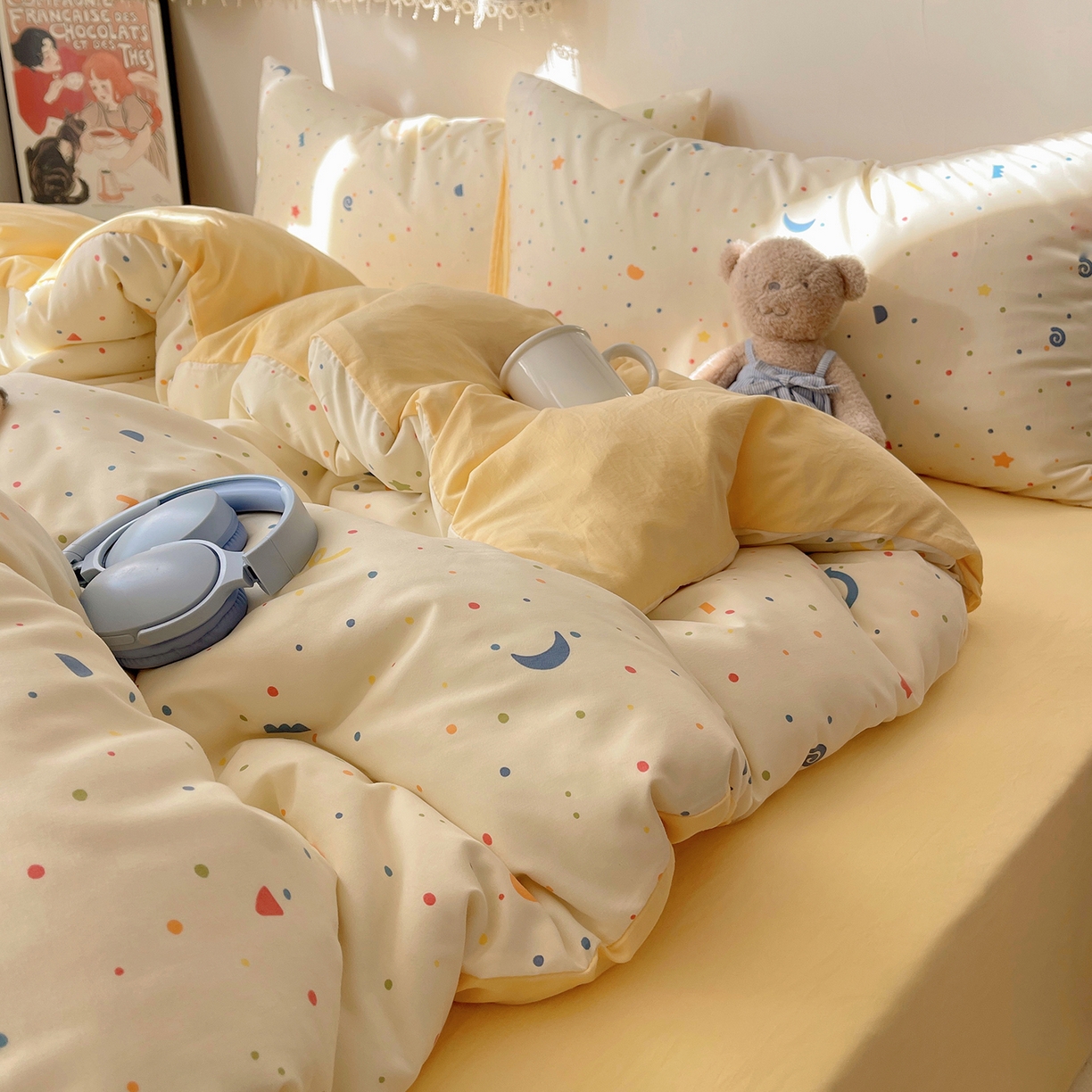 91家纺网 家纺一手货源 找家纺 （总）沐芷 2026 【提供买家秀】A类软糯水洗棉四件套床上宿舍三件套床单被套