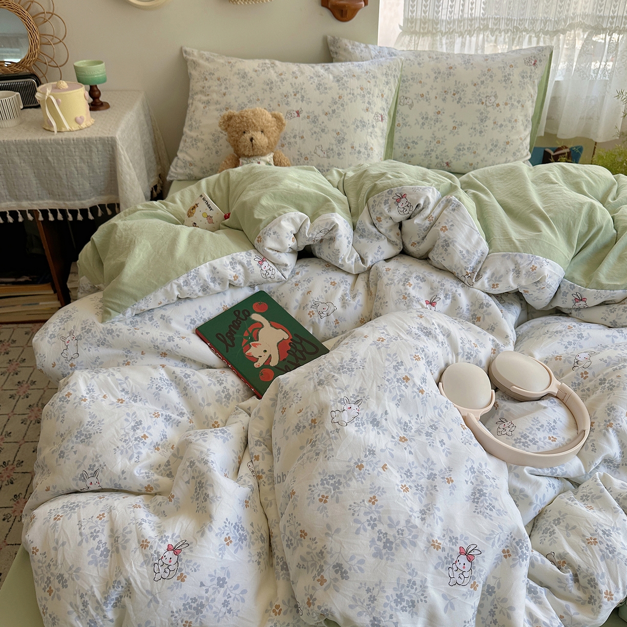 91家纺网 家纺一手货源 找家纺 （总）沐芷 2026 【提供买家秀】A类软糯水洗棉四件套床上宿舍三件套床单被套