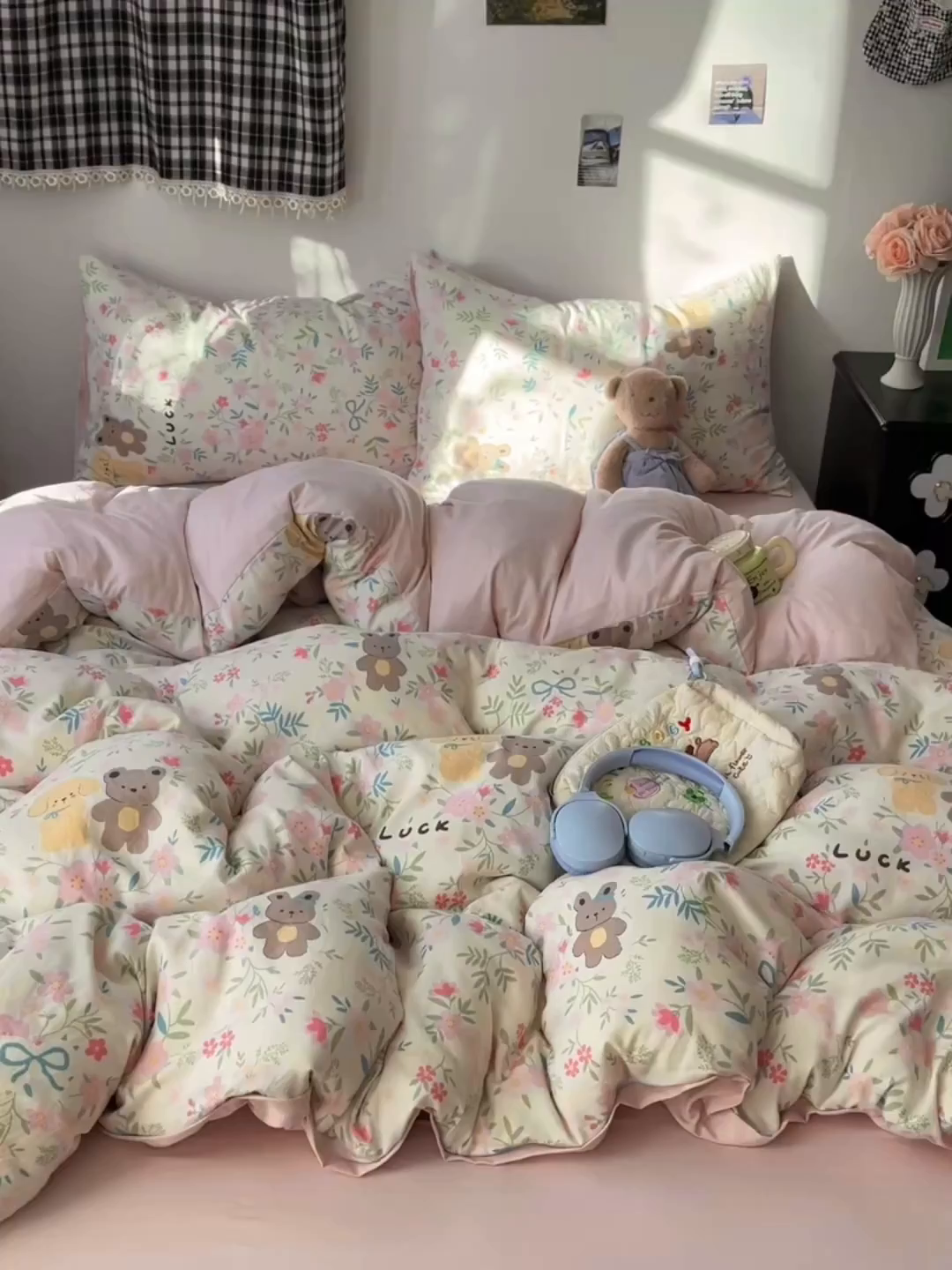 91家纺网 家纺一手货源 找家纺 沐芷 2026 【提供买家秀】A类软糯水洗棉四件套床上宿舍三件套床单被套 花仙兔兔