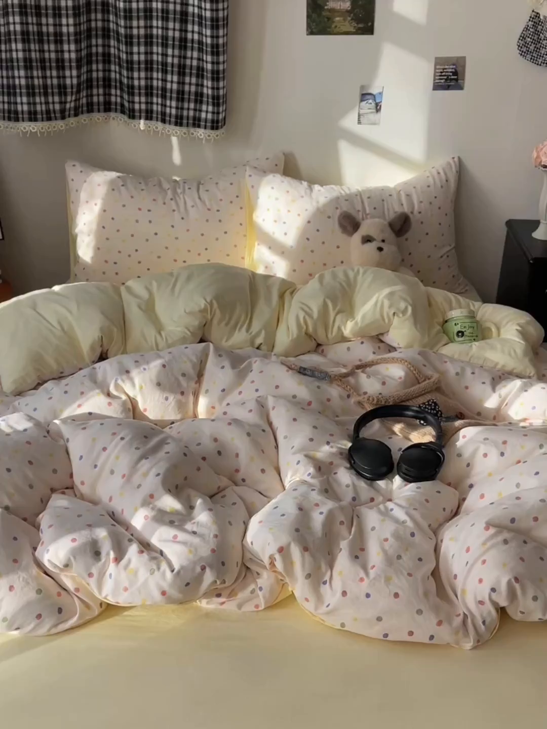 91家纺网 家纺一手货源 找家纺 沐芷 2026 【提供买家秀】A类软糯水洗棉四件套床上宿舍三件套床单被套 圆波点