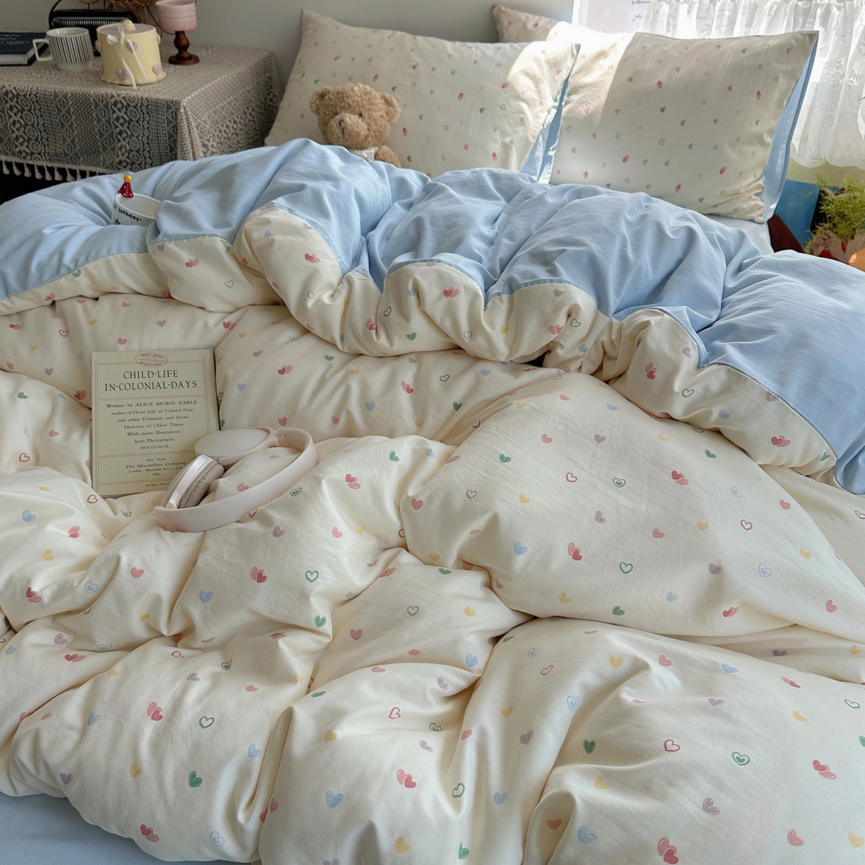 91家纺网 家纺一手货源 找家纺 沐芷 2026 【提供买家秀】A类软糯水洗棉四件套床上宿舍三件套床单被套 爱情手礼