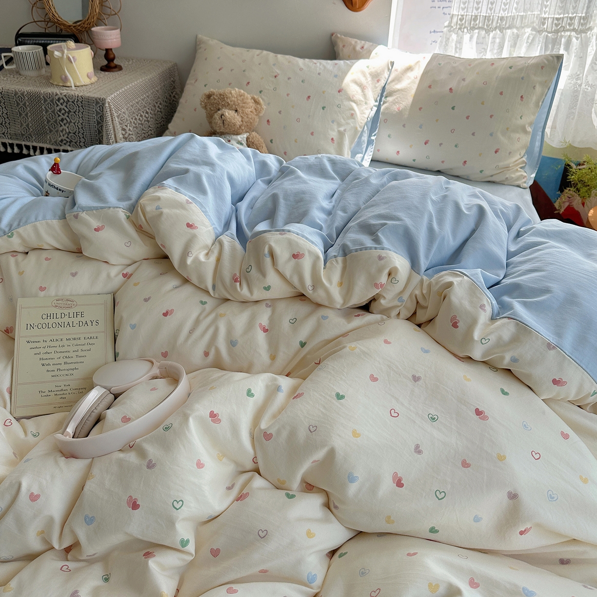 91家纺网 家纺一手货源 找家纺 沐芷 2026 【提供买家秀】A类软糯水洗棉四件套床上宿舍三件套床单被套 爱情手礼