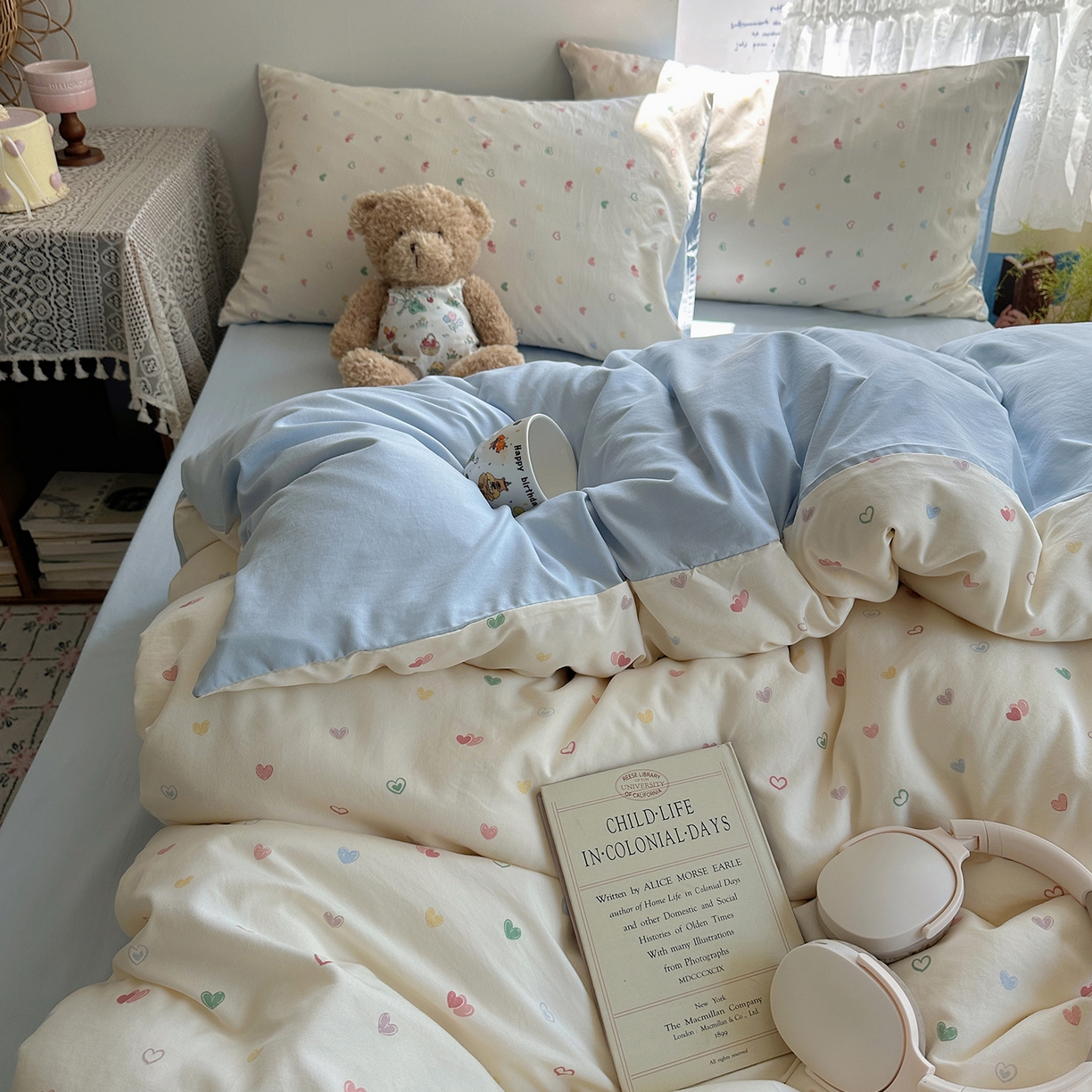 91家纺网 家纺一手货源 找家纺 沐芷 2026 【提供买家秀】A类软糯水洗棉四件套床上宿舍三件套床单被套 爱情手礼