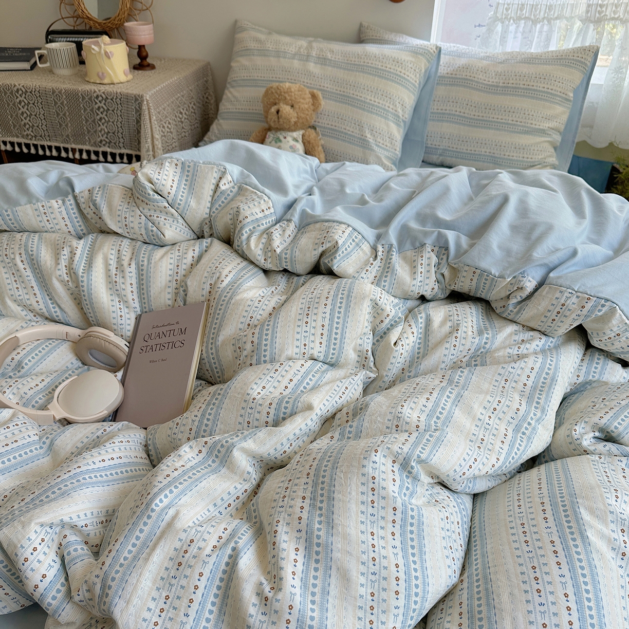 91家纺网 家纺一手货源 找家纺 沐芷 2026 【提供买家秀】A类软糯水洗棉四件套床上宿舍三件套床单被套 海盐拿铁