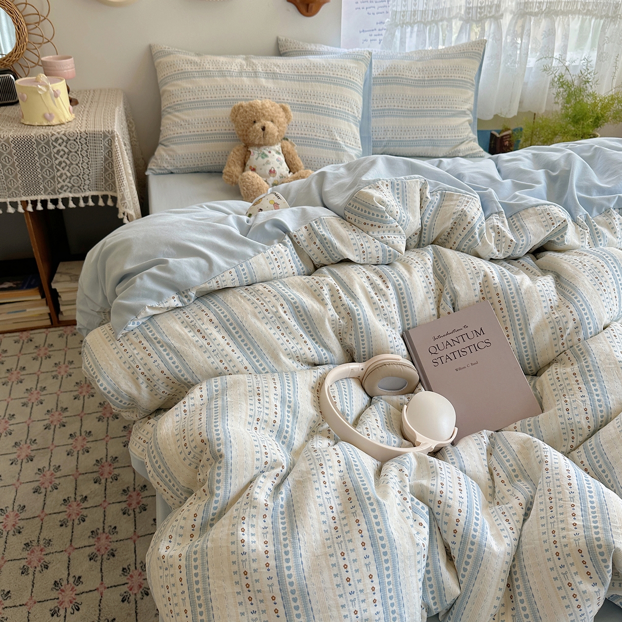 91家纺网 家纺一手货源 找家纺 沐芷 2026 【提供买家秀】A类软糯水洗棉四件套床上宿舍三件套床单被套 海盐拿铁