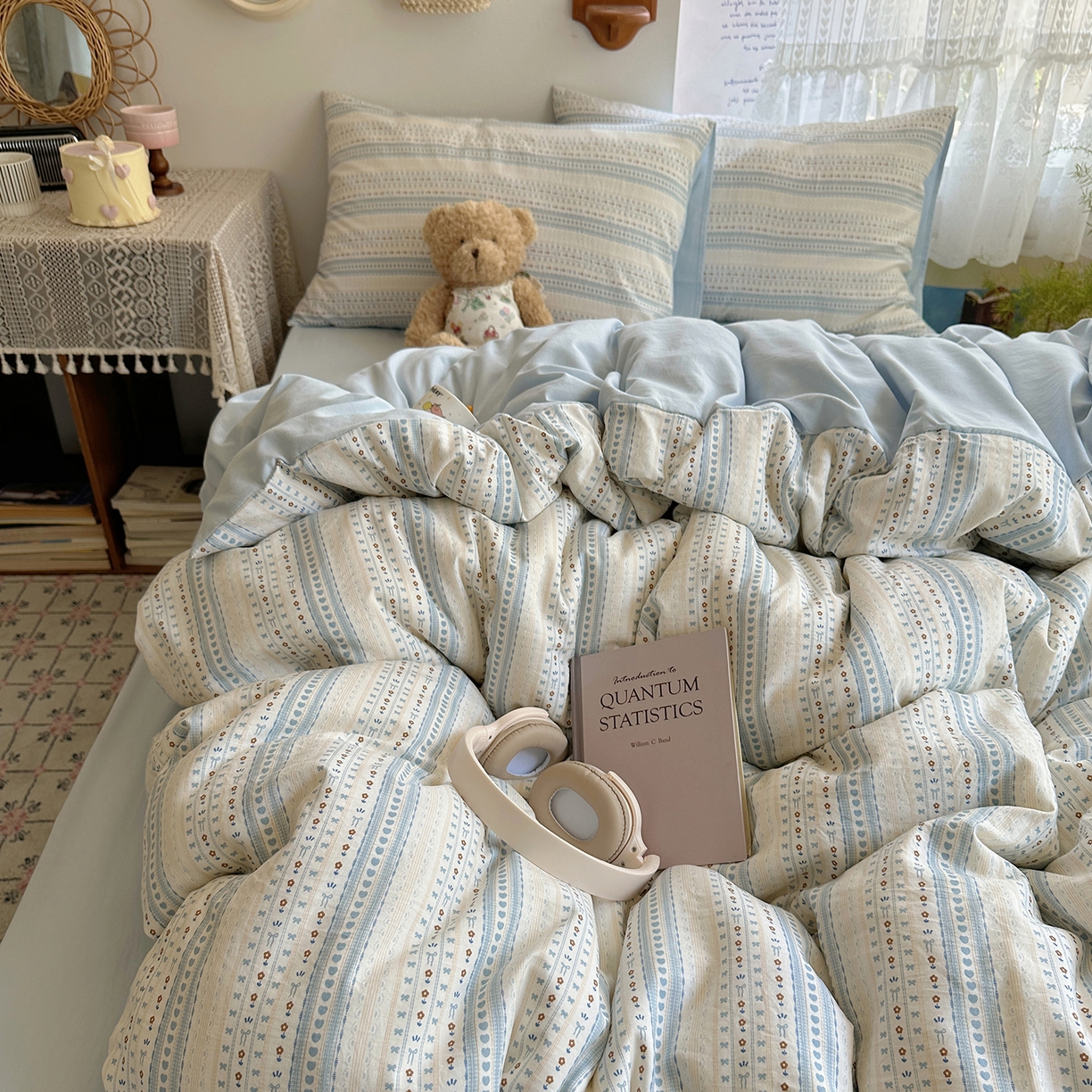 91家纺网 家纺一手货源 找家纺 沐芷 2026 【提供买家秀】A类软糯水洗棉四件套床上宿舍三件套床单被套 海盐拿铁