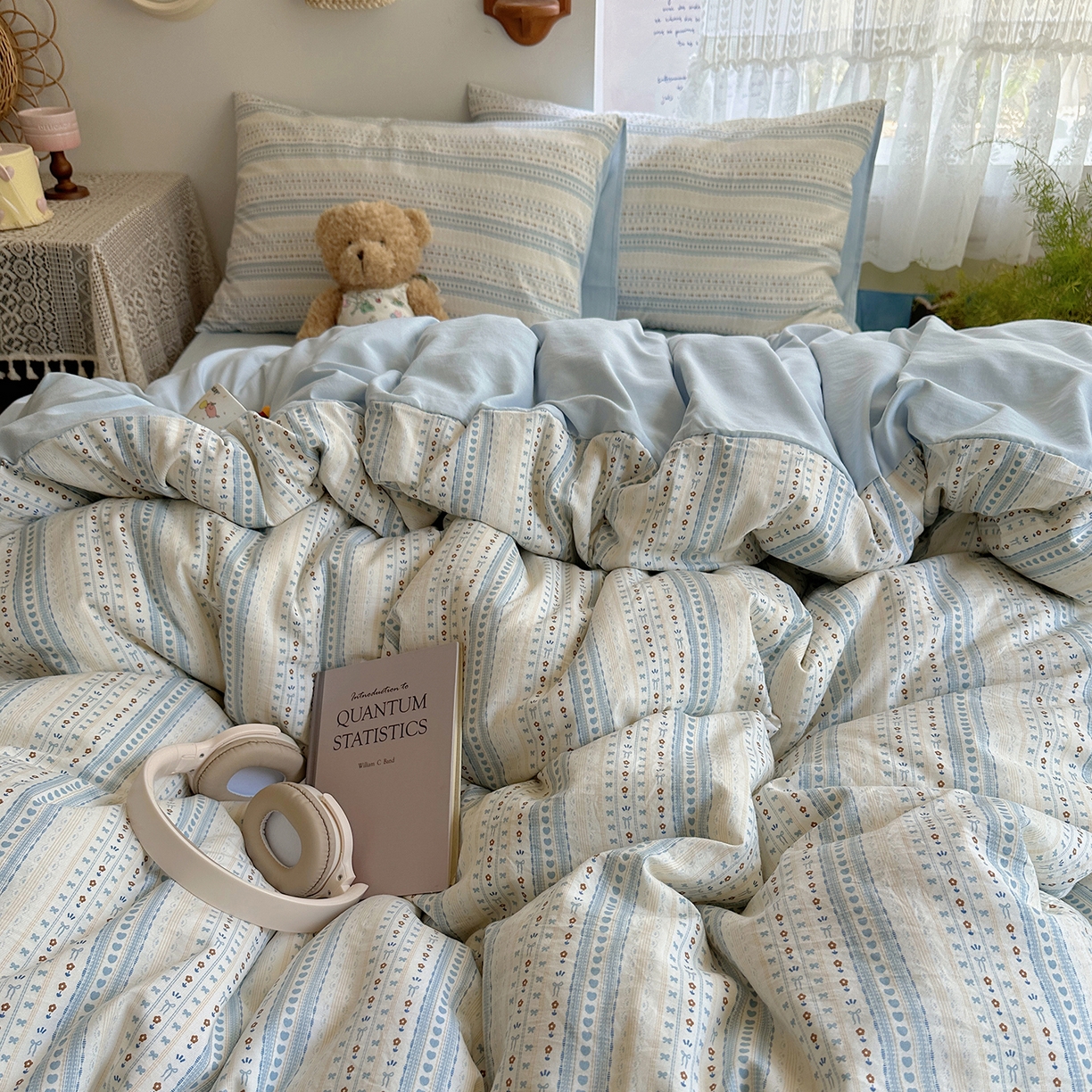 91家纺网 家纺一手货源 找家纺 沐芷 2026 【提供买家秀】A类软糯水洗棉四件套床上宿舍三件套床单被套 海盐拿铁