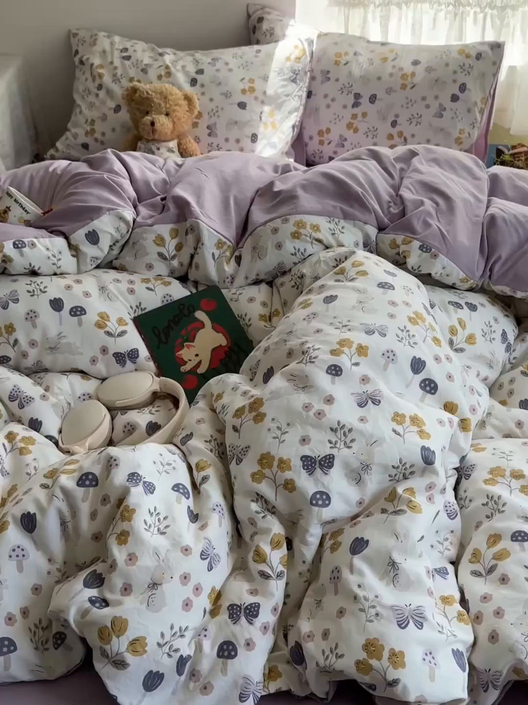 91家纺网 家纺一手货源 找家纺 沐芷 2026 【提供买家秀】A类软糯水洗棉四件套床上宿舍三件套床单被套 兔野仙踪