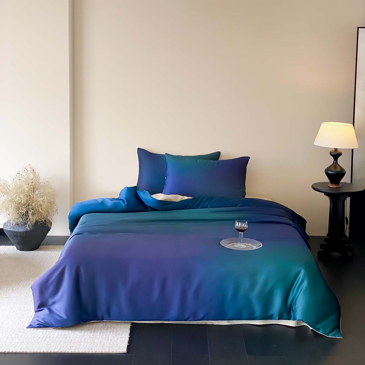 91家纺网 家纺一手货源 找家纺 （总）赫帛 2026新款60S兰精天丝数码印花四件套-只此青绿