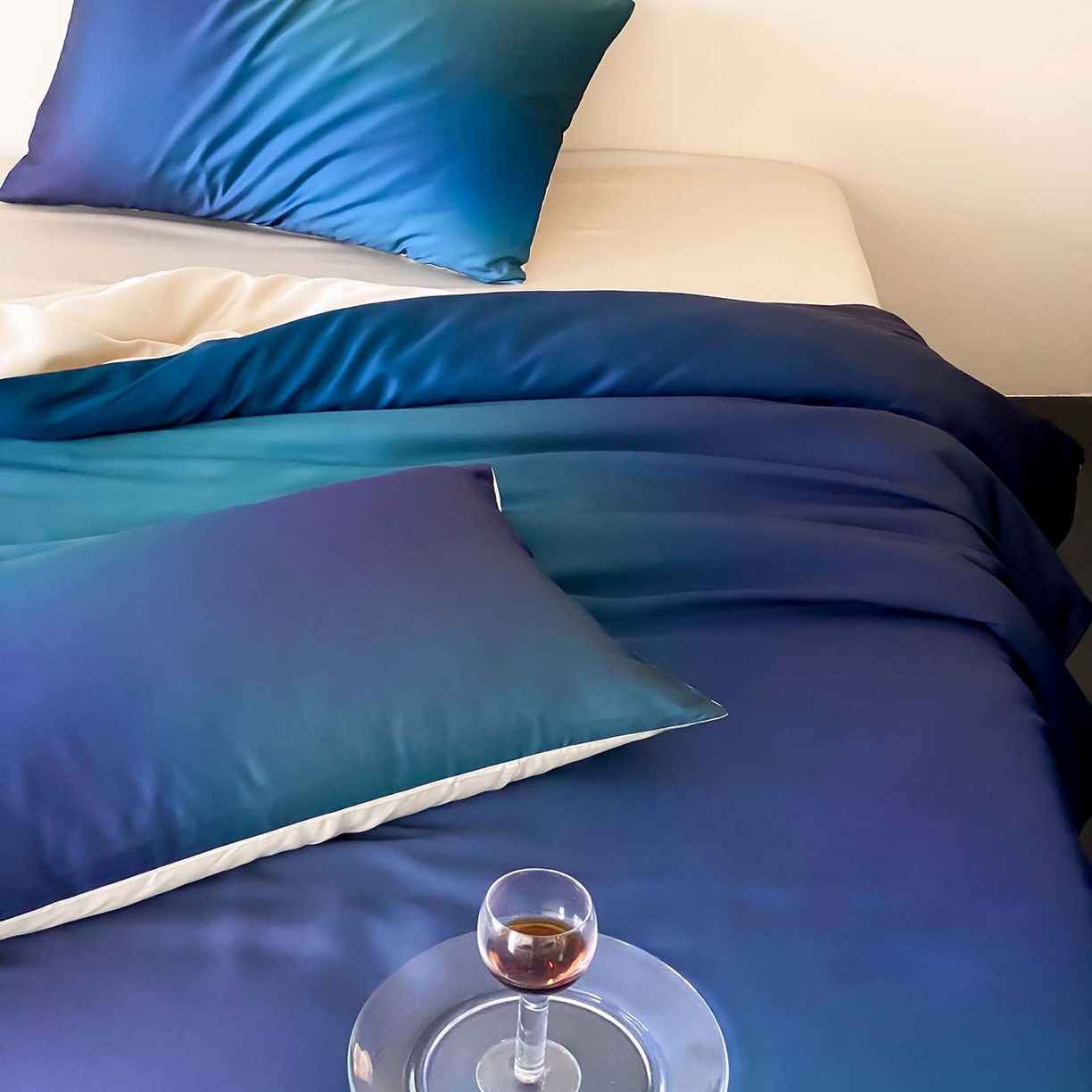 91家纺网 家纺一手货源 找家纺 （总）赫帛 2026新款60S兰精天丝数码印花四件套-只此青绿