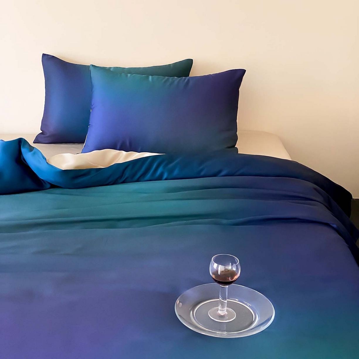 91家纺网 家纺一手货源 找家纺 （总）赫帛 2026新款60S兰精天丝数码印花四件套-只此青绿