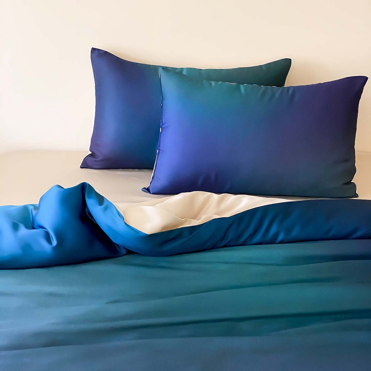 91家纺网 家纺一手货源 找家纺 （总）赫帛 2026新款60S兰精天丝数码印花四件套-只此青绿