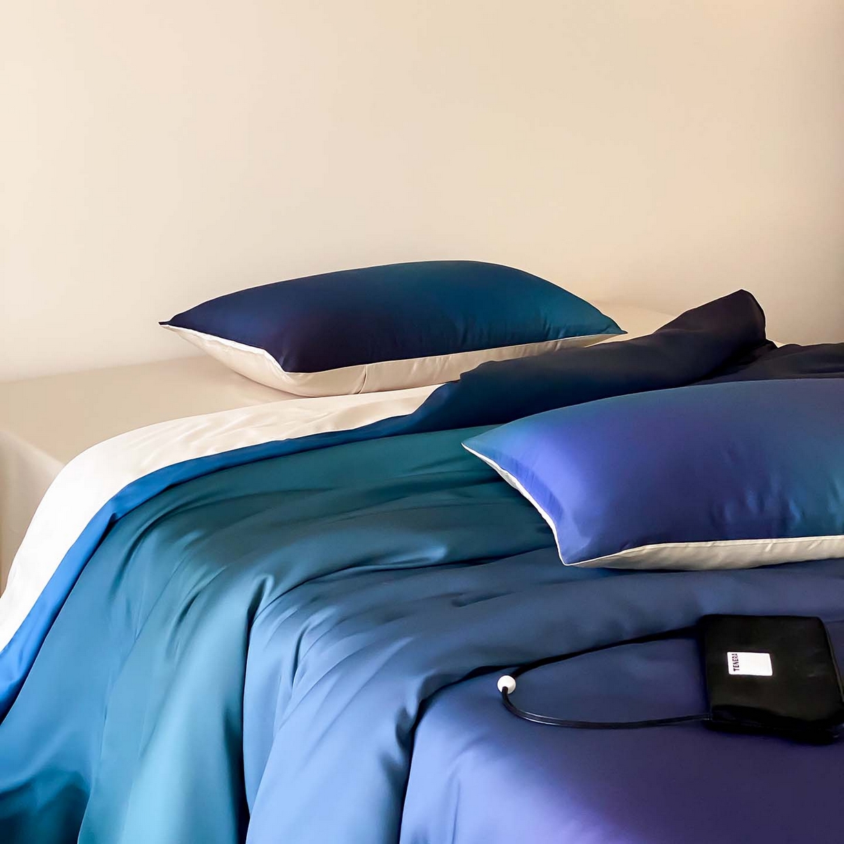 91家纺网 家纺一手货源 找家纺 （总）赫帛 2026新款60S兰精天丝数码印花四件套-只此青绿