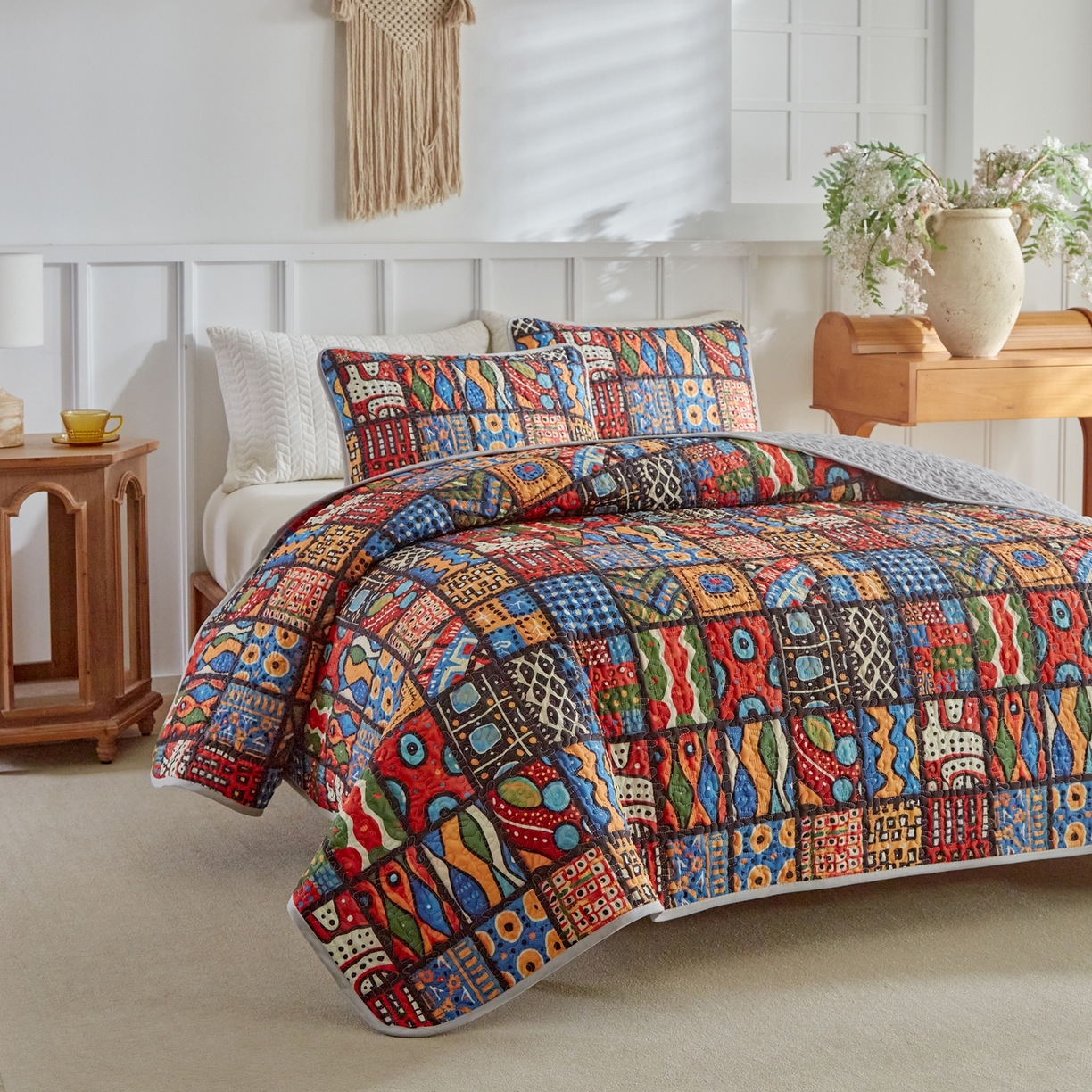 91家纺网 家纺一手货源 找家纺 温宁家纺 2026新款印花床盖 0064