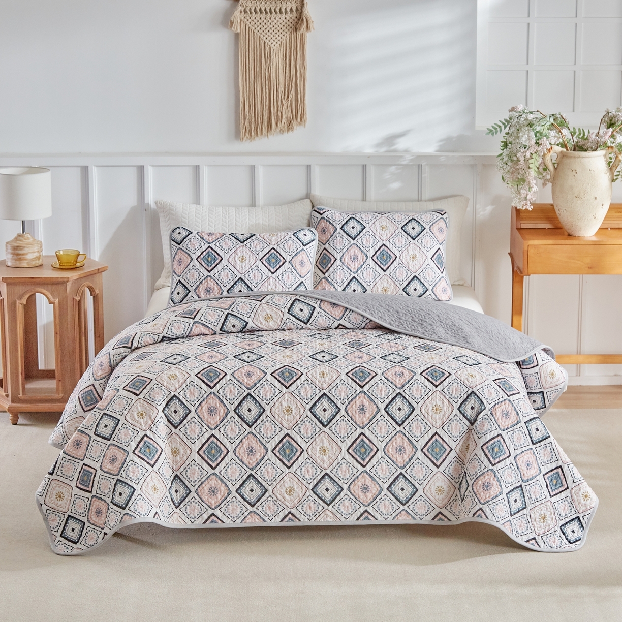 91家纺网 家纺一手货源 找家纺 温宁家纺 2026新款印花床盖 0066