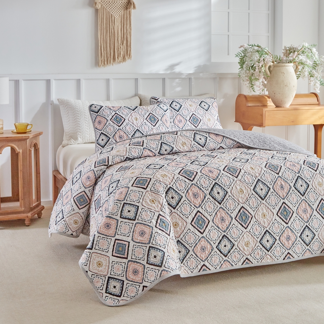 91家纺网 家纺一手货源 找家纺 温宁家纺 2026新款印花床盖 0066