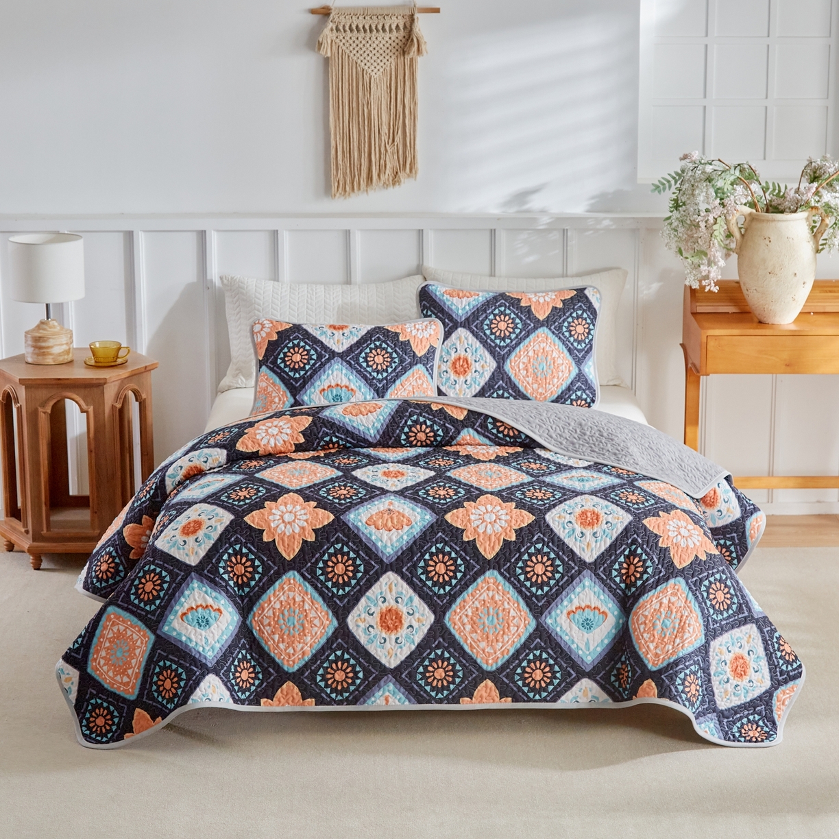 91家纺网 家纺一手货源 找家纺 温宁家纺 2026新款印花床盖 0068