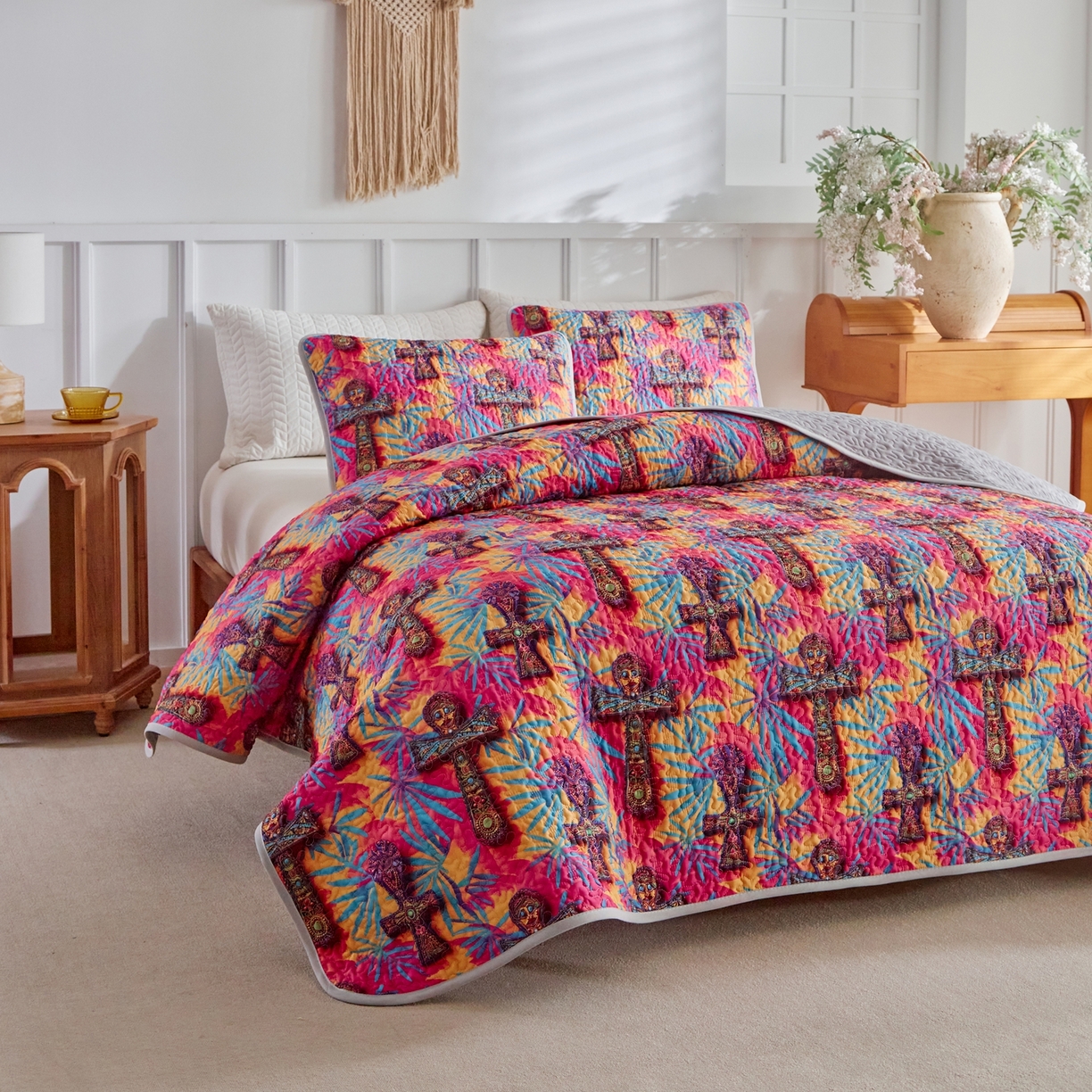 91家纺网 家纺一手货源 找家纺 温宁家纺 2026新款印花床盖跨境，外贸，亚马逊，shein，temu 0069