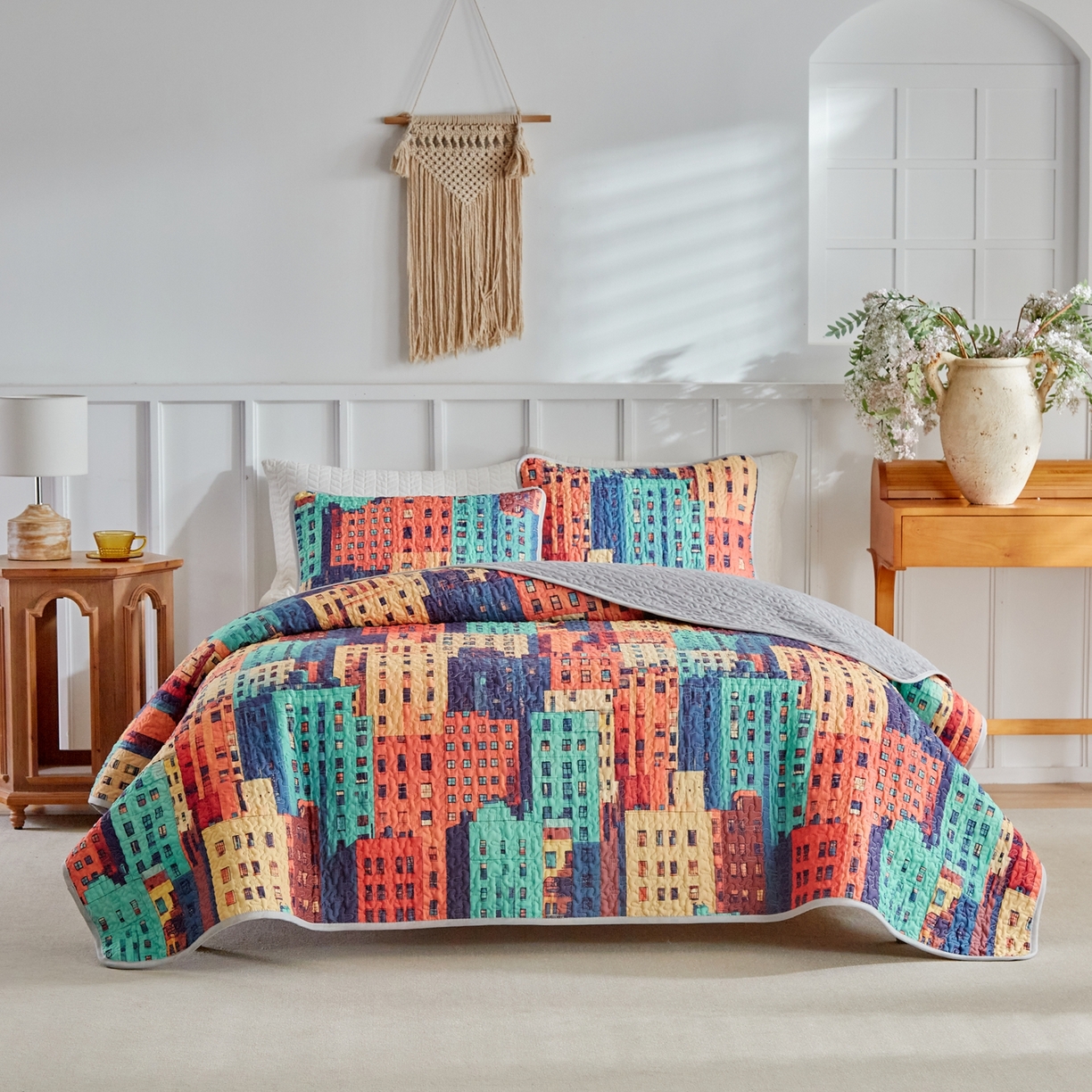 91家纺网 家纺一手货源 找家纺 温宁家纺 2026新款印花床盖跨境，外贸，亚马逊，shein，temu 0071