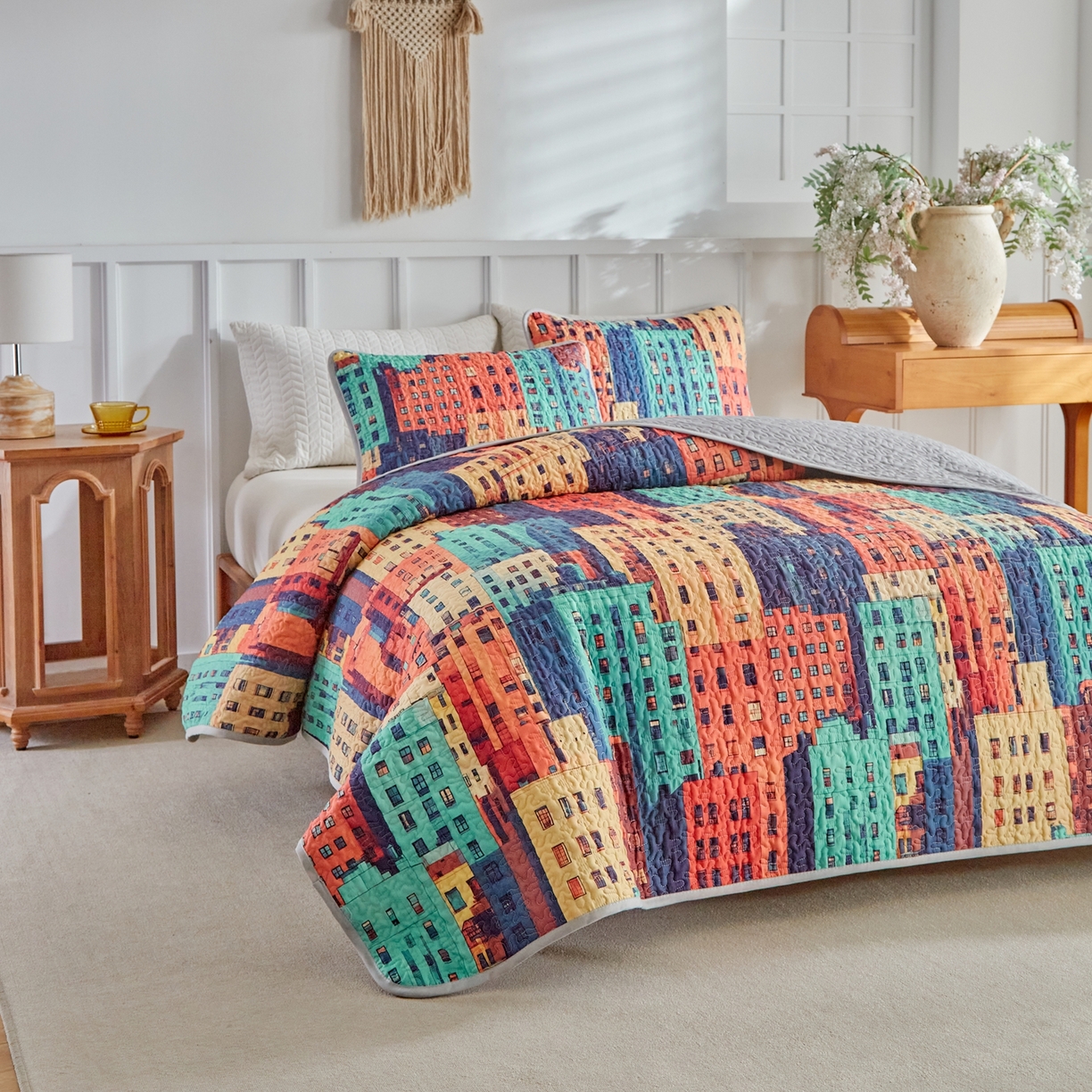 91家纺网 家纺一手货源 找家纺 温宁家纺 2026新款印花床盖跨境，外贸，亚马逊，shein，temu 0071