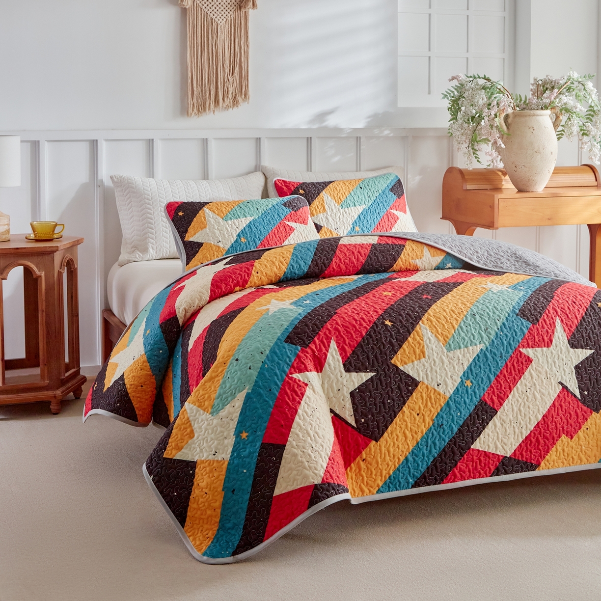 91家纺网 家纺一手货源 找家纺 温宁家纺 2026新款印花床盖跨境，外贸，亚马逊，shein，temu 0072