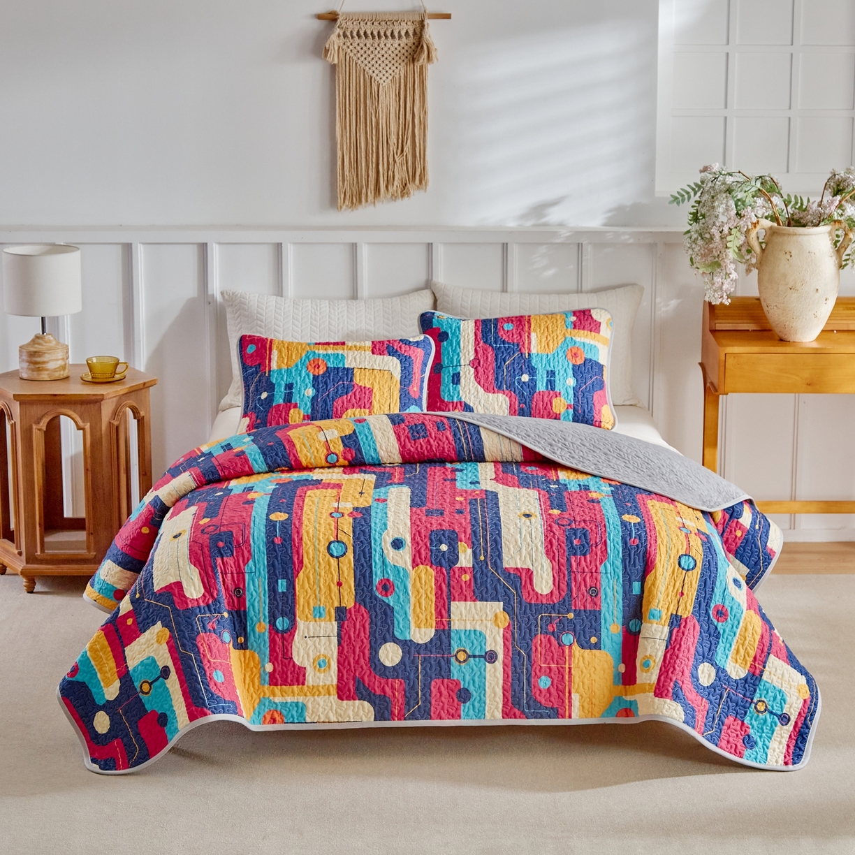 91家纺网 家纺一手货源 找家纺 温宁家纺 2026新款印花床盖跨境，外贸，亚马逊，shein，temu 0075