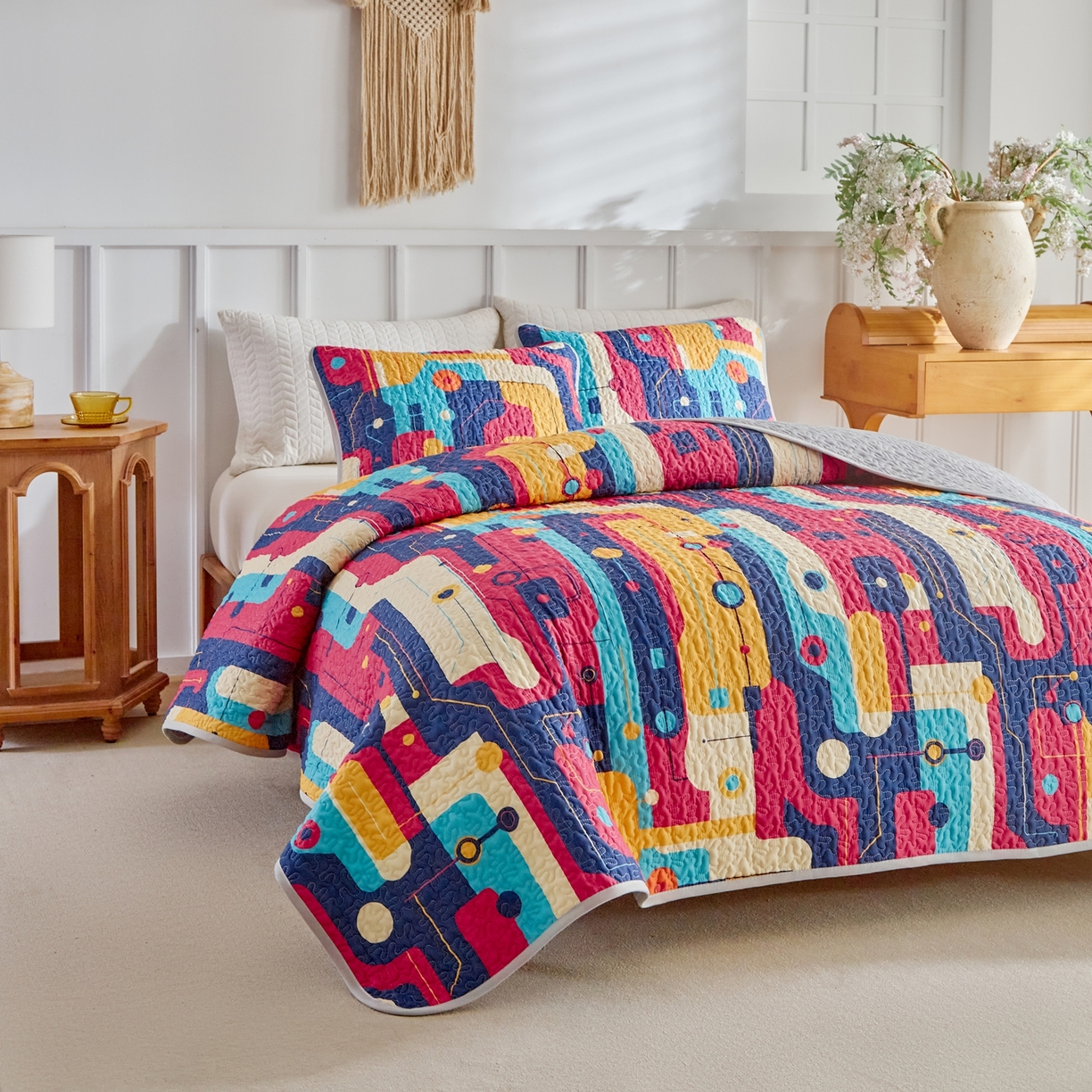 91家纺网 家纺一手货源 找家纺 温宁家纺 2026新款印花床盖跨境，外贸，亚马逊，shein，temu 0075