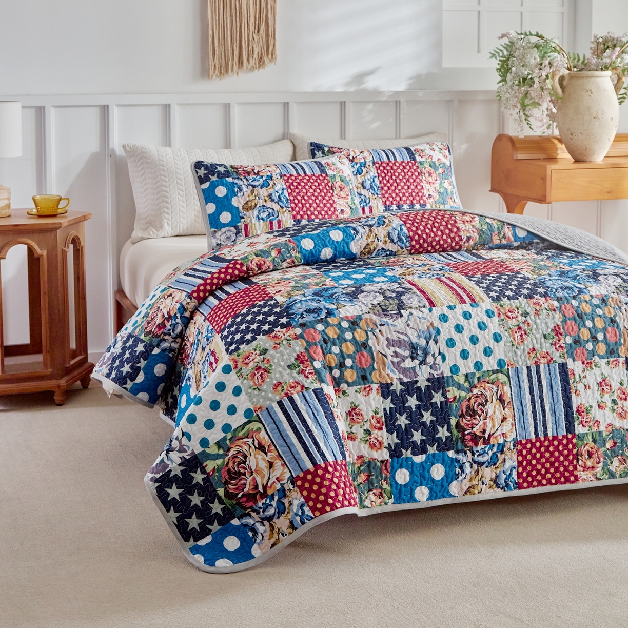 91家纺网 家纺一手货源 找家纺 温宁家纺 2026新款印花床盖跨境，外贸，亚马逊，shein，temu 0076