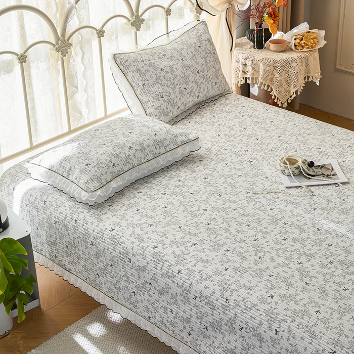 91家纺网 家纺一手货源 找家纺 （总）源舜家纺 2026新款全棉斜纹花边床盖多功能被子四件套