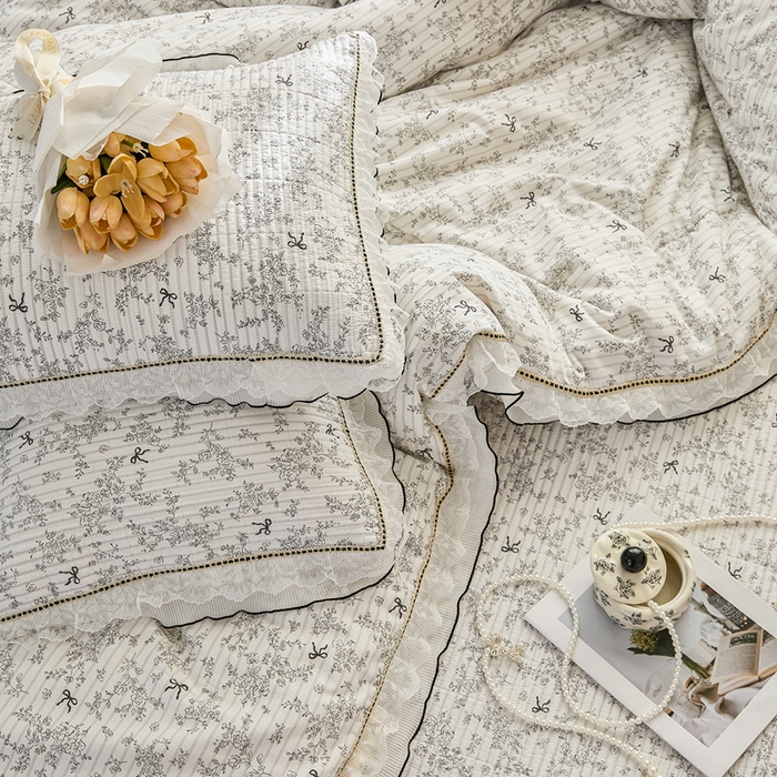 91家纺网 家纺一手货源 找家纺 （总）源舜家纺 2026新款全棉斜纹花边床盖多功能被子四件套