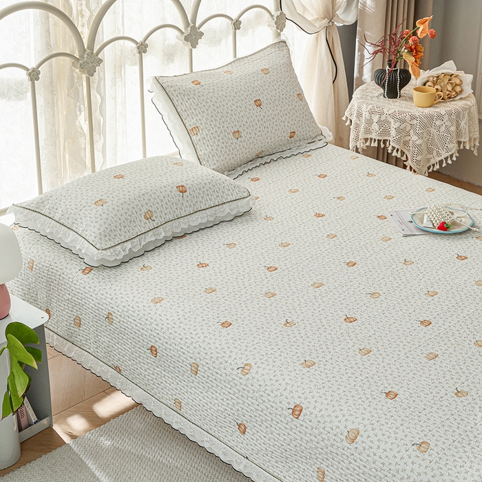 91家纺网 家纺一手货源 找家纺 源舜家纺 2026新款全棉斜纹花边床盖多功能被子四件套 南笙梦-米