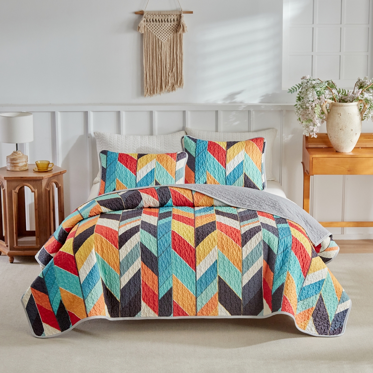 91家纺网 家纺一手货源 找家纺 温宁家纺 2026新款印花床盖 0079