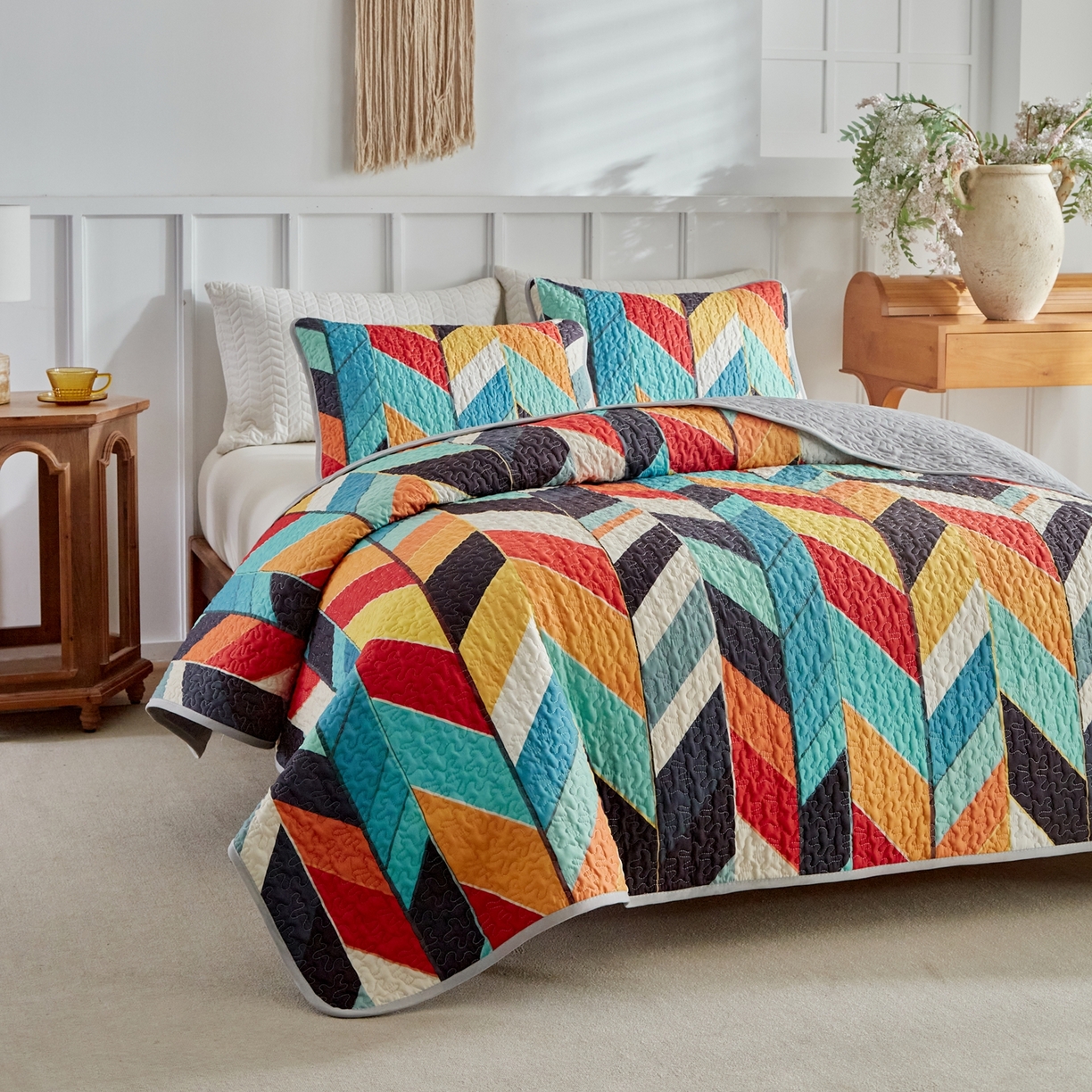 91家纺网 家纺一手货源 找家纺 温宁家纺 2026新款印花床盖 0079