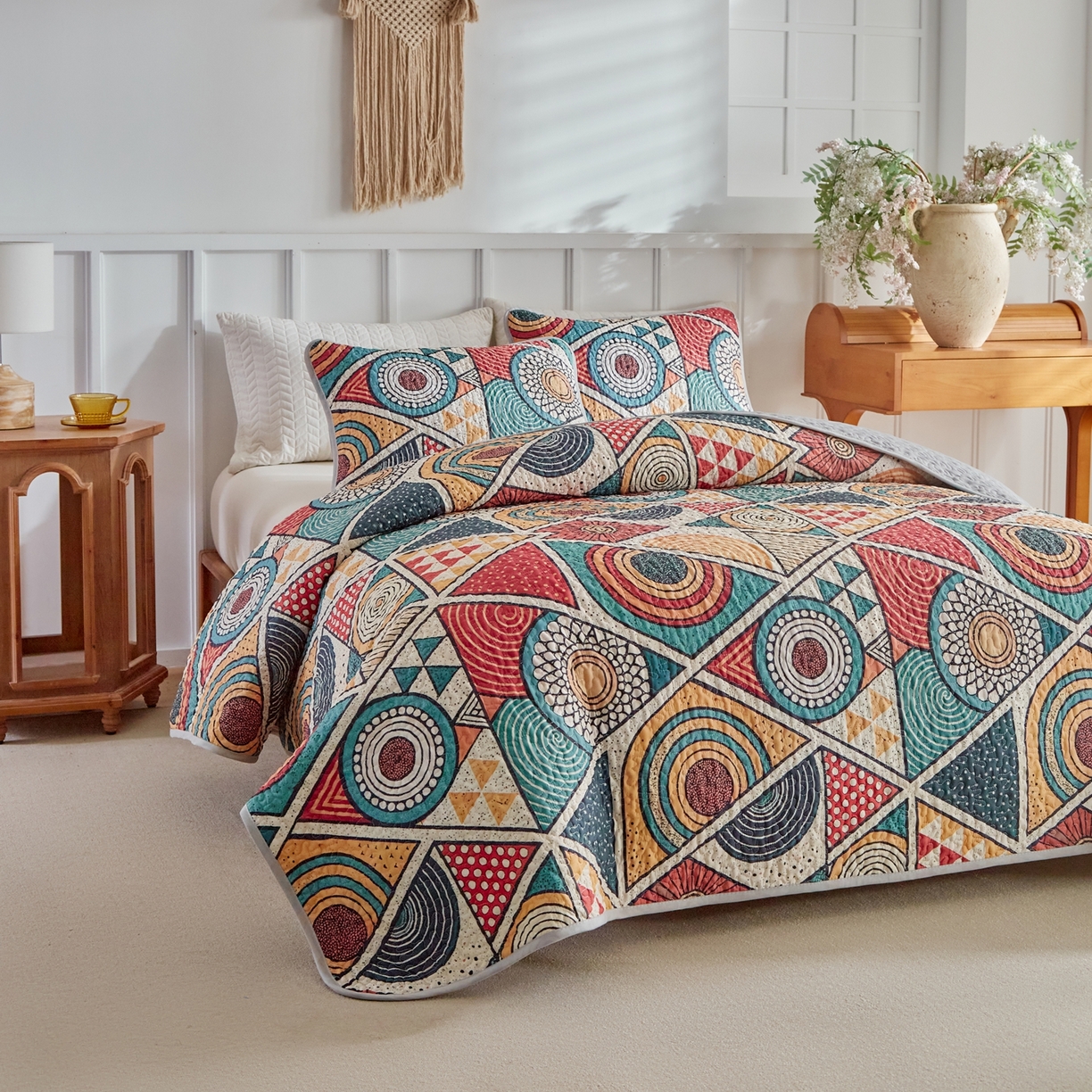 91家纺网 家纺一手货源 找家纺 温宁家纺 2026新款印花床盖 0082